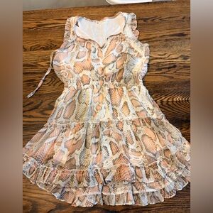 The Impeccable Pig Pink and Cream Patterned Dress